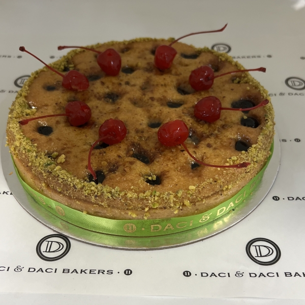 Cherry & pistachio tart